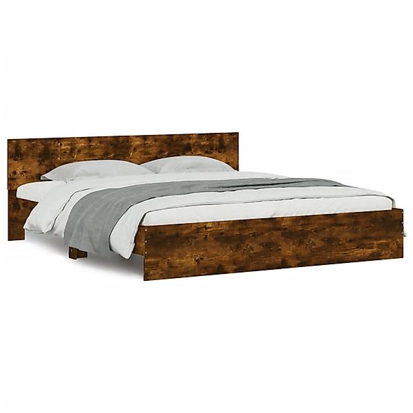 vidaXL Bettgestell mit Kopfteil Räuchereiche 180x200 cm 3207466 günstig online kaufen