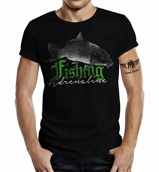 LOBO NEGRO® T-Shirt als Geschenk für Angler und Fischer: Adrenaline günstig online kaufen