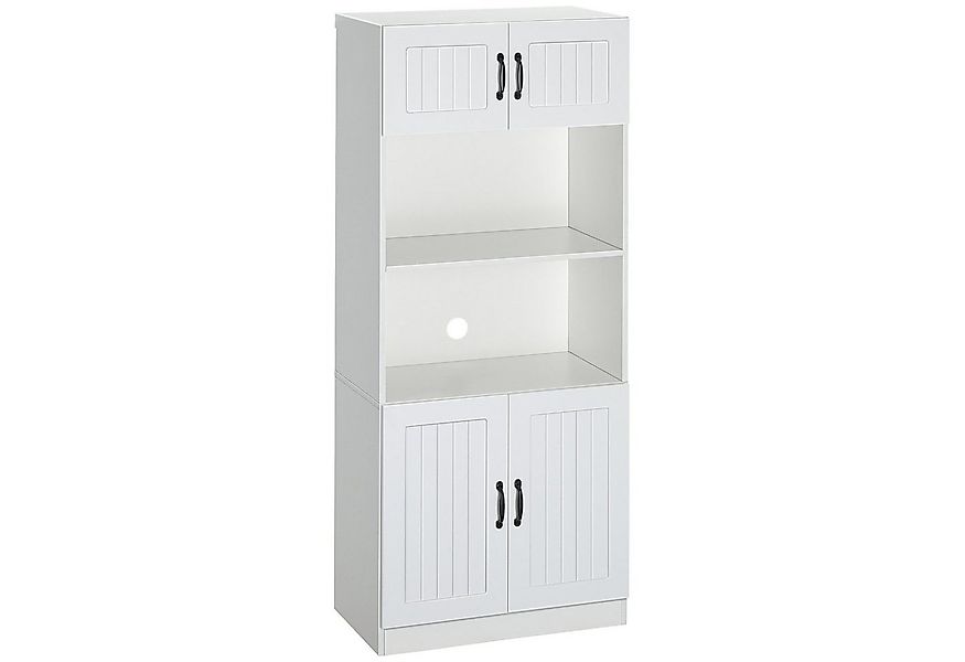 HOMCOM Küchenbuffet Hochschrank mit 2 Regalen und 2 Schränken (Hochschrank, günstig online kaufen