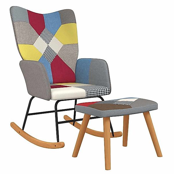 vidaXL Schaukelstuhl Schaukelstuhl mit Hocker Patchwork günstig online kaufen