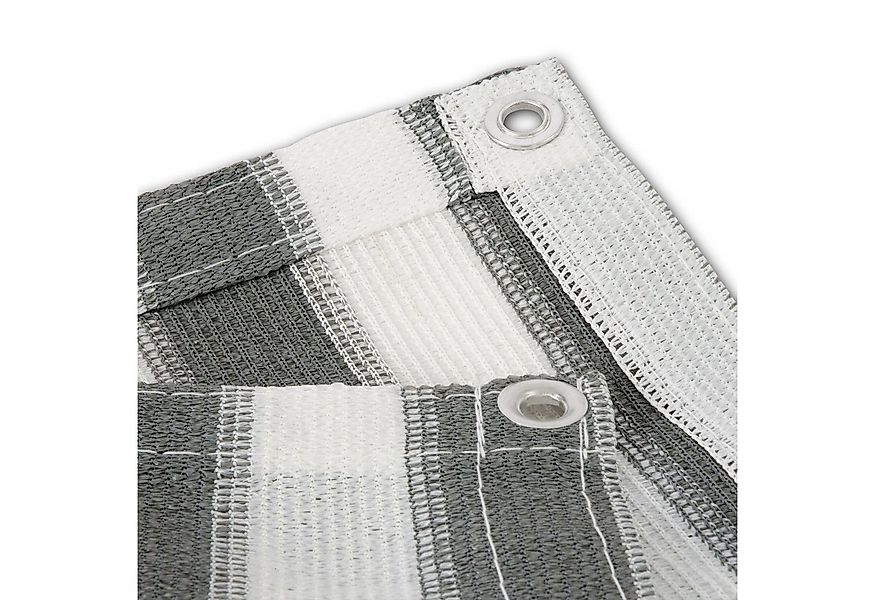 Karat Balkonsichtschutz Balkonsichtschutz grau-weiß gestreift, Stabile Ösen günstig online kaufen