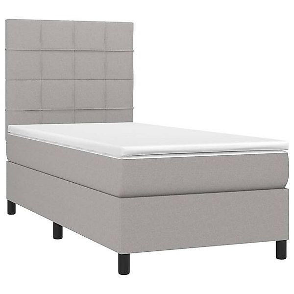 vidaXL Bett Boxspringbett mit Matratze Hellgrau 90x190 cm Stoff günstig online kaufen