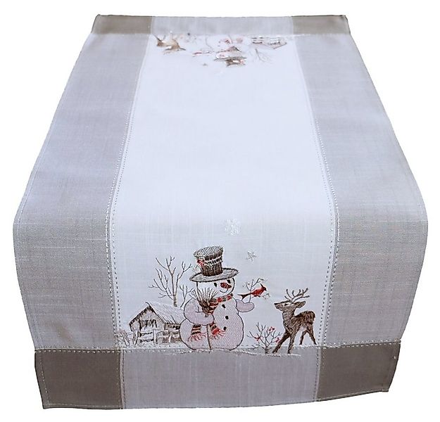 matches21 HOME & HOBBY Tischdecke Tischläufer ANNICA Schneemänner Stick Win günstig online kaufen