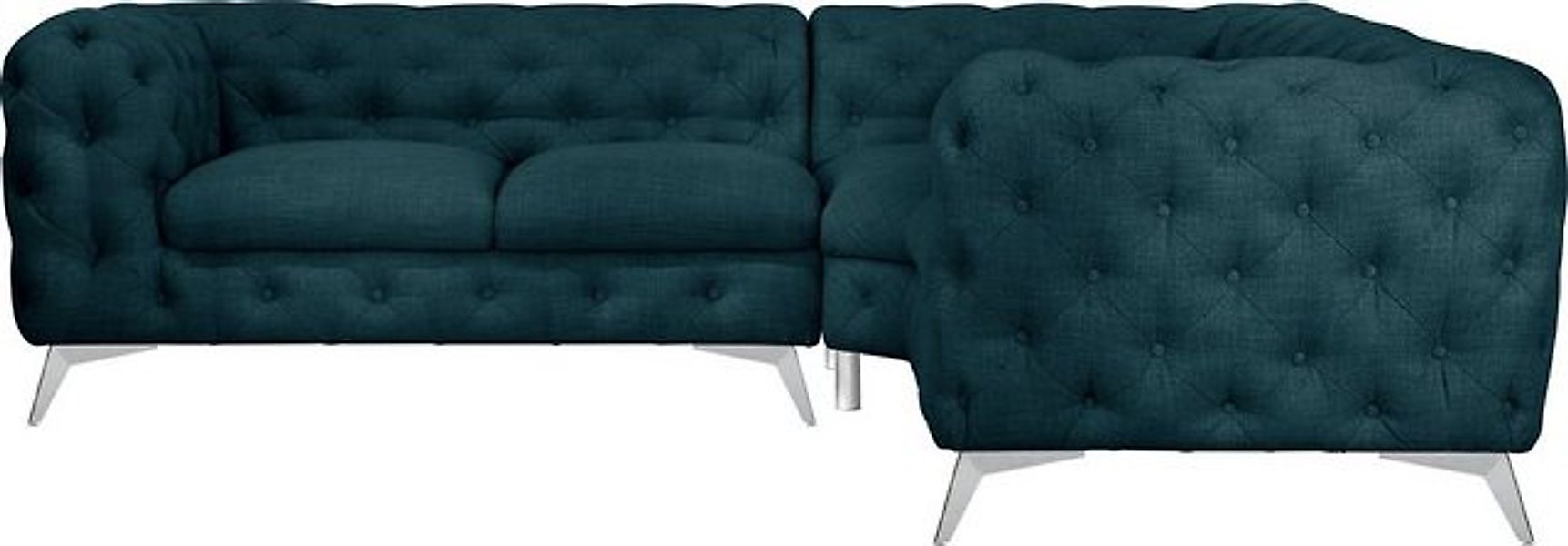 Leonique Chesterfield-Sofa "Ecksofa GLYNIS L-Form mit Wellenunterfederung, günstig online kaufen