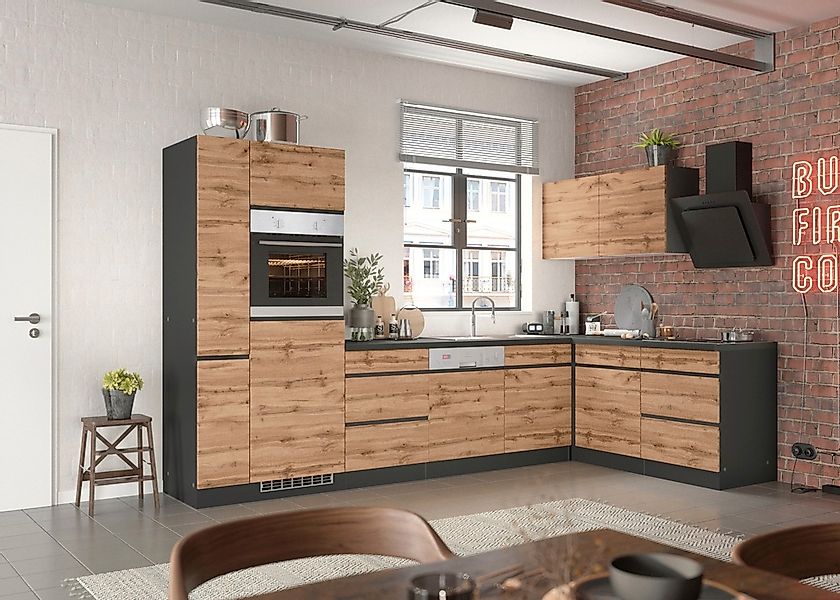KOCHSTATION Winkelküche "KS-Riesa", Stellbreite 330/180 cm, ohne E-Geräte günstig online kaufen