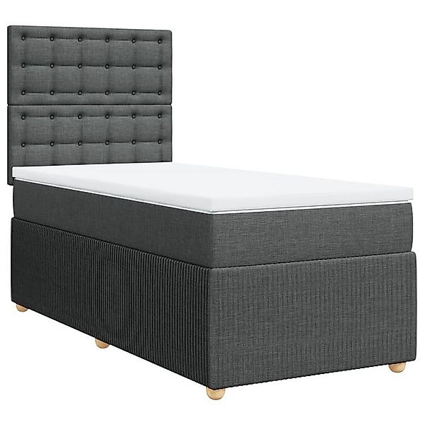 vidaXL Boxspringbett mit Matratze Dunkelgrau 90x190 cm Stoff2107122 günstig online kaufen