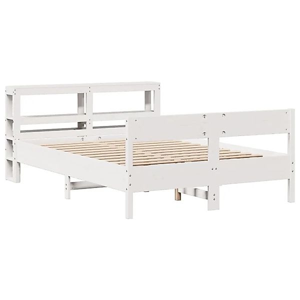 vidaXL Massivholzbett ohne Matratze Weiß 120x190 cm Kiefernholz 3306205 günstig online kaufen