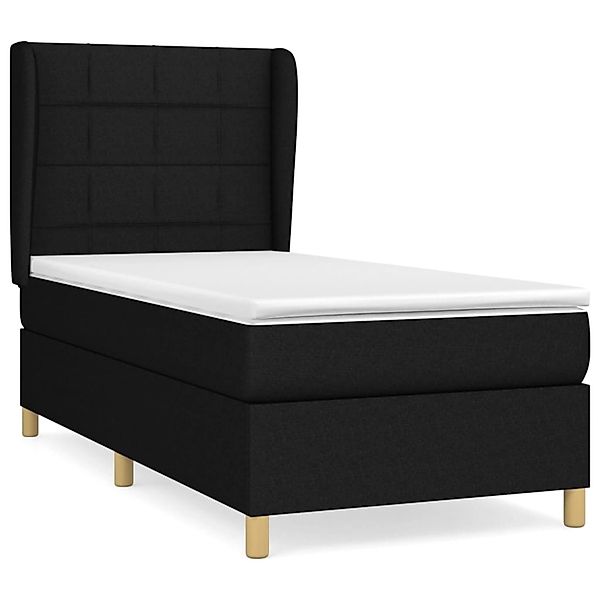 vidaXL Boxspringbett mit Matratze Schwarz 90x190 cm Stoff1378490 günstig online kaufen