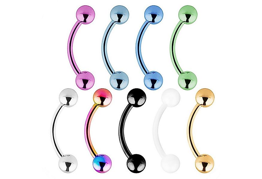 Taffstyle Augenbrauenpiercing Augenbrauenpiercing Piercing Banane Silber 1, günstig online kaufen