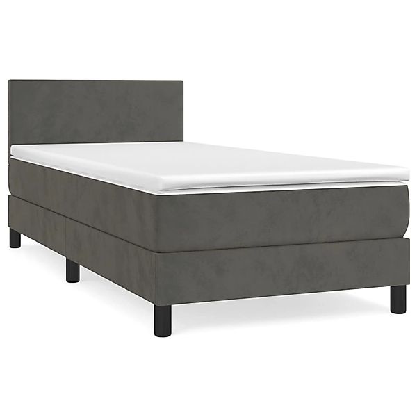 Vidaxl Boxspringbett Mit Matratze Dunkelgrau 90x200 Cm Samt günstig online kaufen