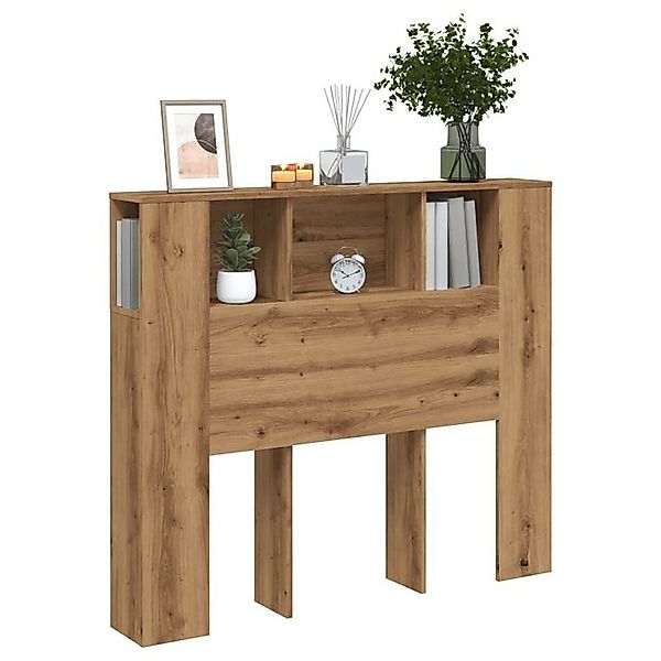 vidaXL Bett, Kopfteil mit Ablagen Artisan-Eiche 120x19x104,5cm Holzwerkstof günstig online kaufen