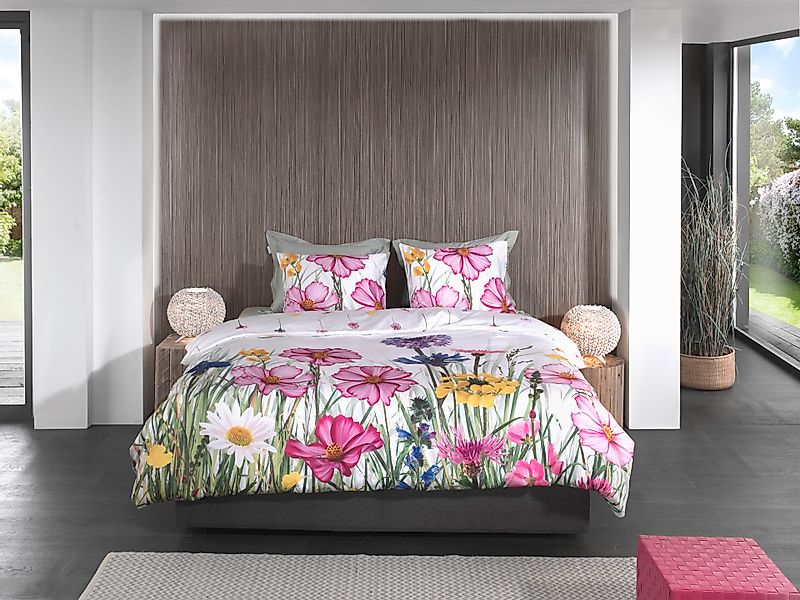 Heckett & Lane Wendebettwäsche »Campo« 2 tlg. Blumen Design, hochwertiges M günstig online kaufen