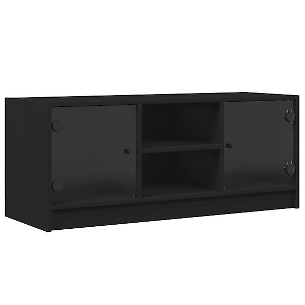 vidaXL TV-Schrank TV-Schrank mit Glastüren Schwarz günstig online kaufen