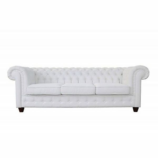 JVmoebel Sofa Weißer Klassischer Chesterfield Dreisitzer 3-Sitzer Couch Neu günstig online kaufen