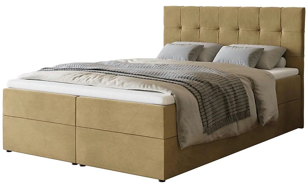 Boxbett mit Bettkasten und Topper Dartford ¦ beige ¦ Maße (cm): B: 140 H: 1 günstig online kaufen