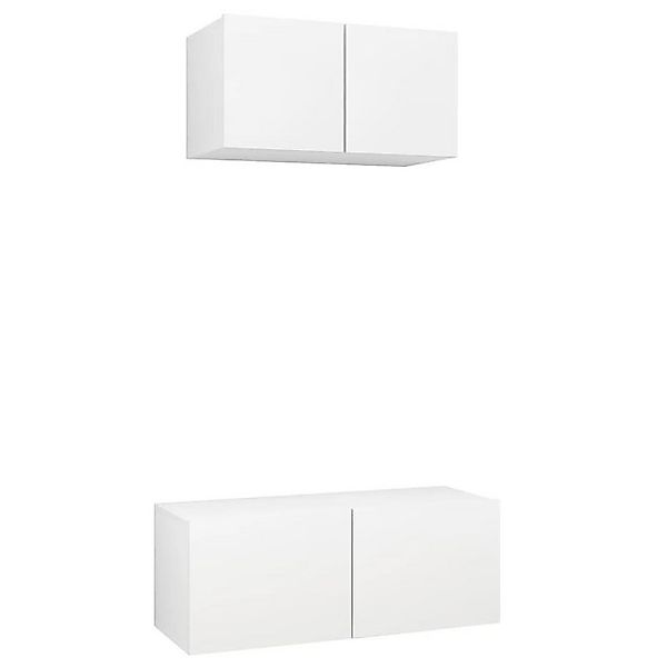 vidaXL TV-Schrank 2-tlg TV-Schrank-Set Weiß Spanplatte günstig online kaufen