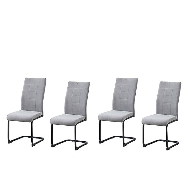 HTI-Line Freischwinger Schwingstuhl 4er-Set Grau LennyP günstig online kaufen