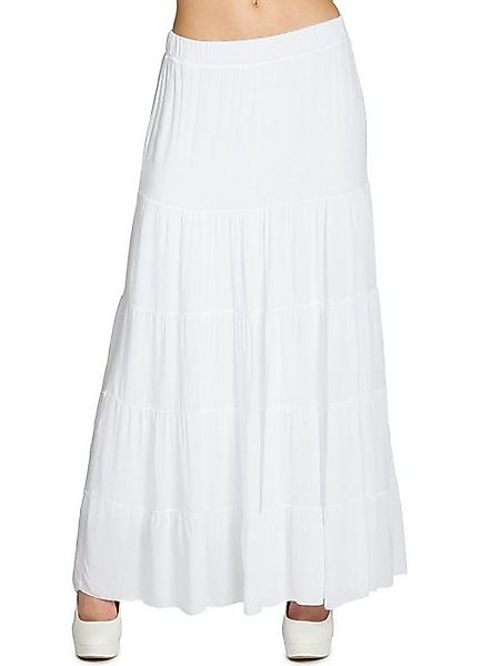 Caspar Faltenrock RO020 langer eleganter Damen Maxi Sommer Rock mit figurfr günstig online kaufen