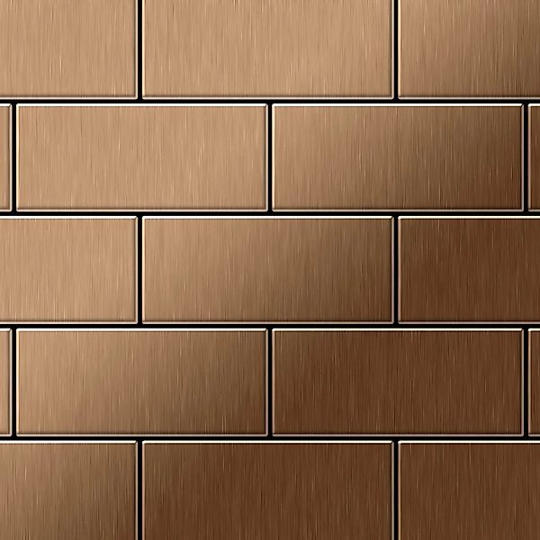 ALLOY Mosaik Fliese Massiv Metall Titan Gebürstet Kupfer 1,6mm Stark Subway günstig online kaufen