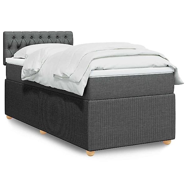 vidaXL Boxspringbett mit Matratze Dunkelgrau 90x200 cm Stoff 3289647 günstig online kaufen