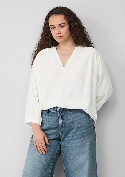 QS Langarmbluse Kurze Popeline-Bluse aus Viskose günstig online kaufen