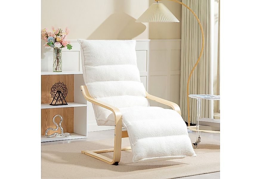 HOMCOM Relaxsessel Lounge-Sessel aus Birkenholz (gepolsterter Relaxsessel m günstig online kaufen