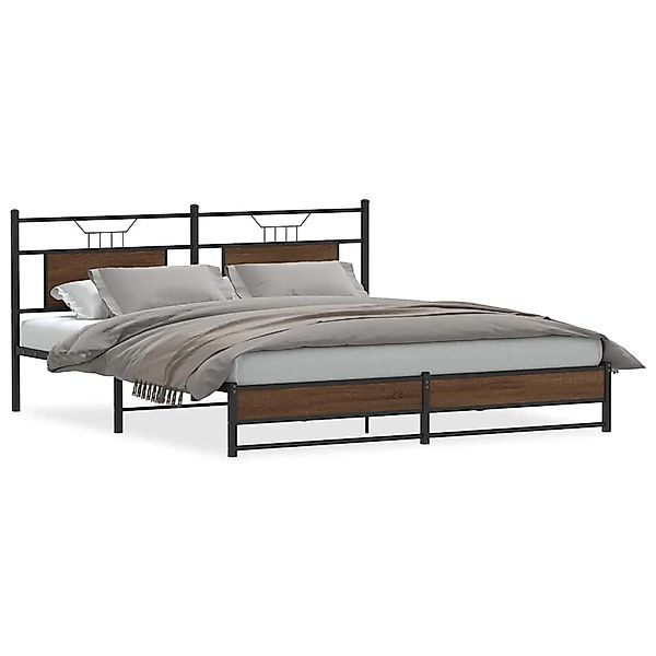 vidaXL Bett Metallbett ohne Matratze Braun günstig online kaufen