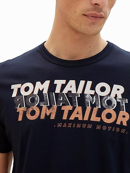 Tom Tailor Herren T-Shirt WORDING LOGO - Regular Fit günstig online kaufen