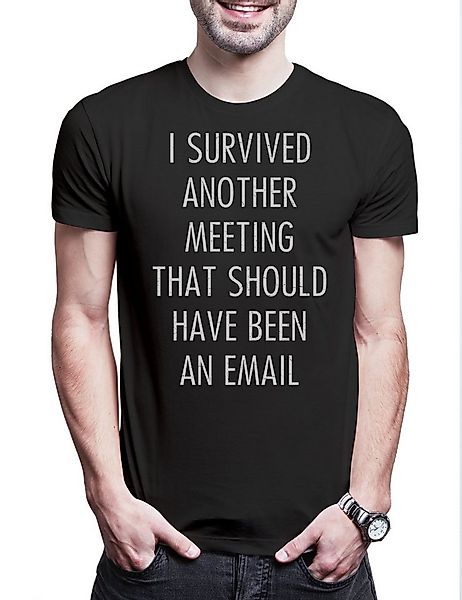Urban Backwoods Print-Shirt I Survived Another Meeting Herren T-Shirt Büro günstig online kaufen