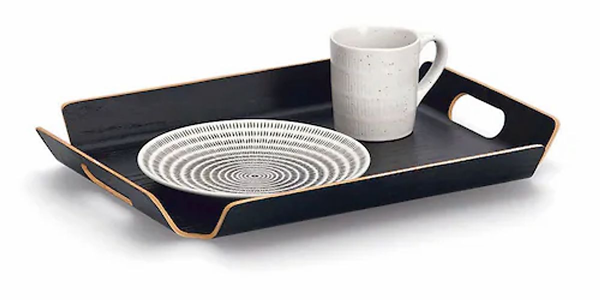 Zeller Present Servierplatte Holz / Wengefurnier, 2 seitliche Griffe, erhab günstig online kaufen