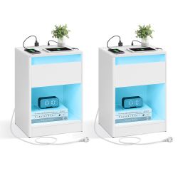 VASAGLE Nachttisch (2-St), mit einstellbarer LED-Beleuchtung, günstig online kaufen