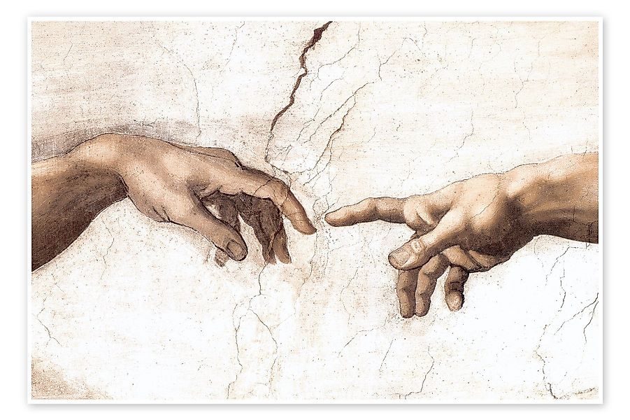 Posterlounge Poster Michelangelo, Die Erschaffung Adams günstig online kaufen