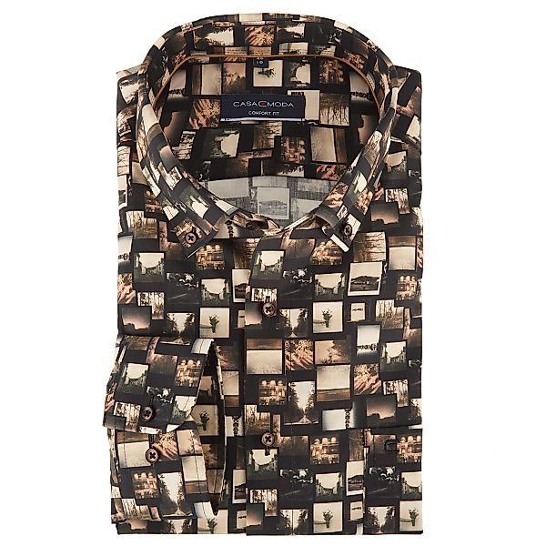 CASA MODA Businesshemd mit Allover-Print, langarm, pflegeleicht Farbe beige günstig online kaufen
