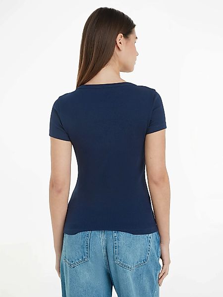 Tommy Jeans Kurzarmshirt "TJW SLIM ESSENTIAL RIB V SS", mit gerippter Struk günstig online kaufen