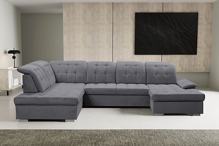 WERK2 Wohnlandschaft »Kordula-New Multifunktion Couch, Breite 332cm, U-Form günstig online kaufen