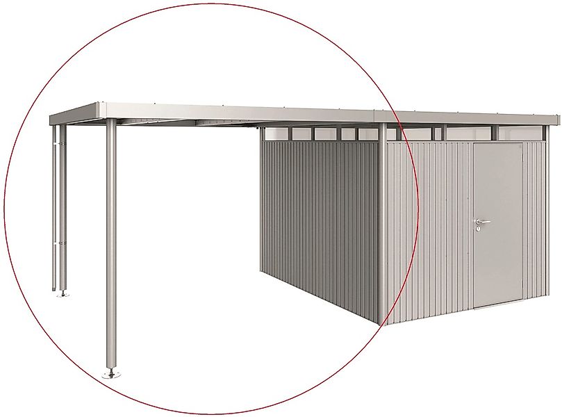 Biohort Gerätehaus-Anbaudach silber-metallic günstig online kaufen