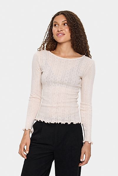 Saint Tropez Langarmshirt "GruSZ" gewellter Saum günstig online kaufen