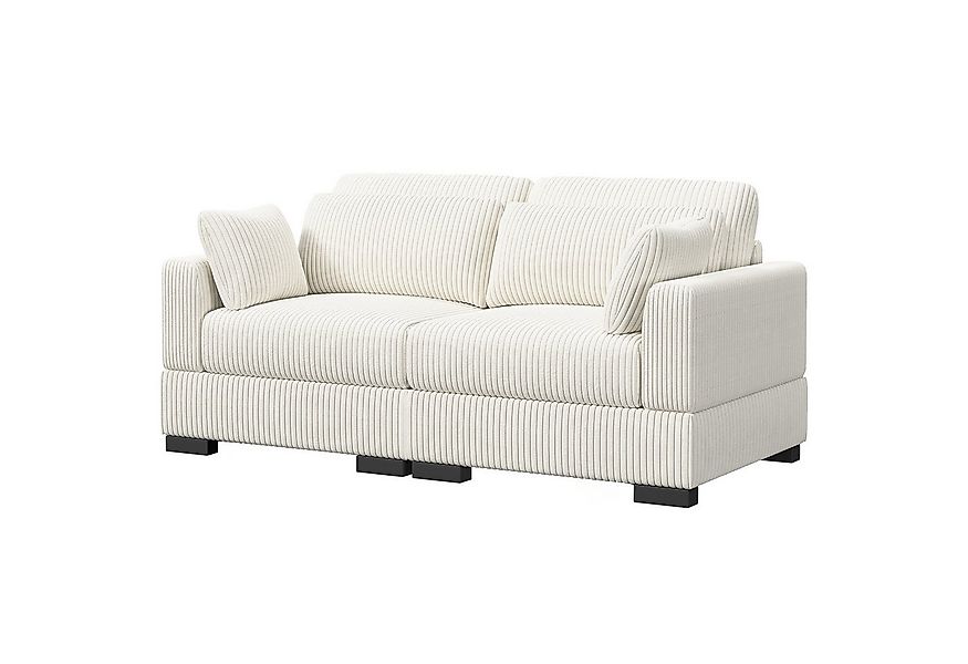 FUROKOY 2-Sitzer Polstersessel Sofa Ecksofa Polstersofa Cord mit Kissen und günstig online kaufen