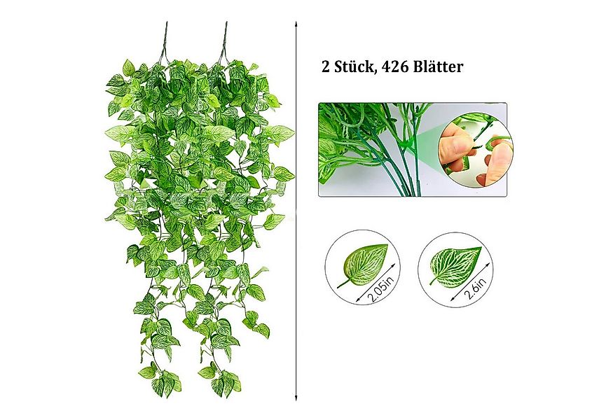 Kunstranke UV-beständige künstliche Kletterpflanze, künstliche Efeuranke, C günstig online kaufen