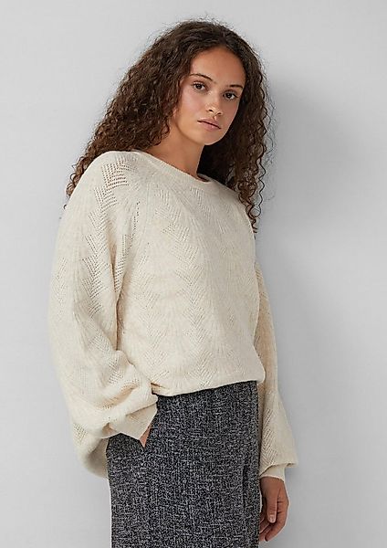 QS Longpullover Strickpullover Pullover mit Ajourmuster günstig online kaufen