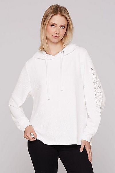 SOCCX Sweatshirt SOCCX Strukturierter Hoodie in Opticwhite (1-tlg) Rippstri günstig online kaufen