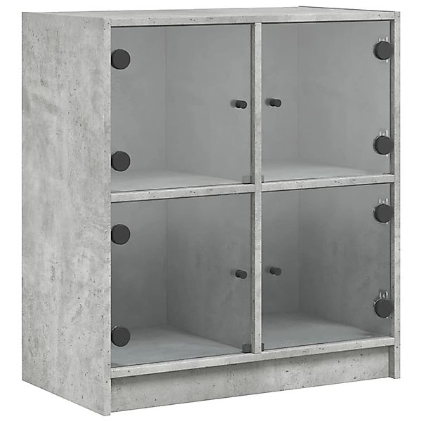 vidaXL Beistellschrank mit Glastüren Betongrau 68x37x75,5 cm 836381 günstig online kaufen