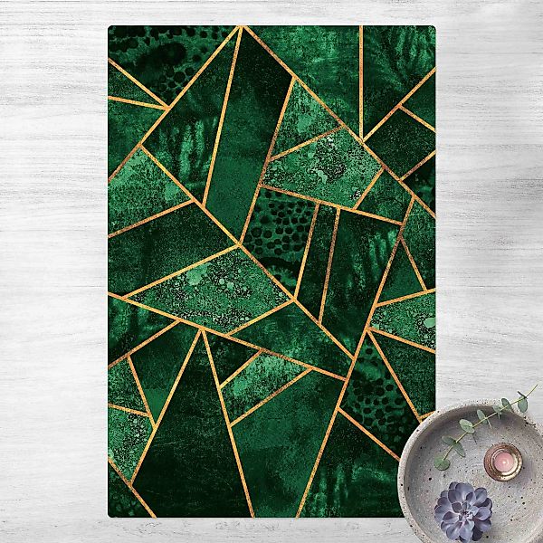Kork-Teppich Dunkler Smaragd mit Gold günstig online kaufen