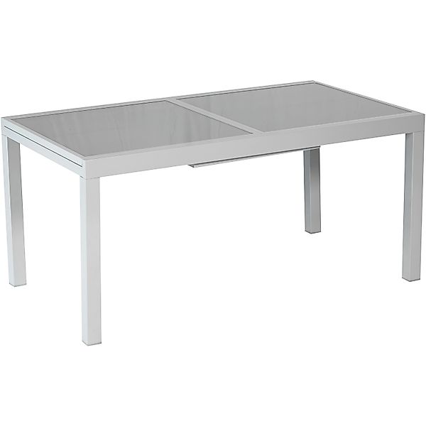 Merxx Gartentisch Rechteckig Aluminium Grau Ausziehbar 140/200 cm x 90 cm günstig online kaufen