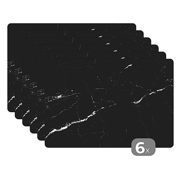 MuchoWow Platzset Marmoroptik/print - Schwarz - günstig online kaufen