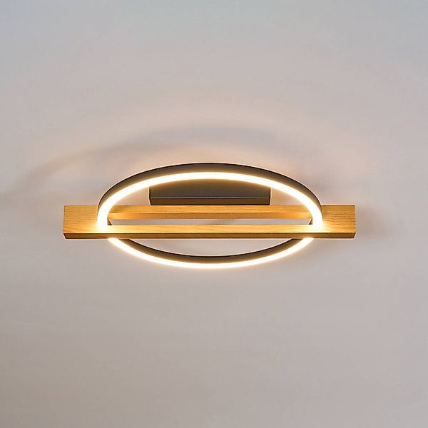 LED-Deckenlampe Tovak, pinie, 39 cm,  Holz, dimmbar günstig online kaufen