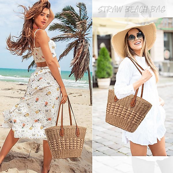 Coonoor Strandtasche Strohtaschen für Damen, Gewebte günstig online kaufen