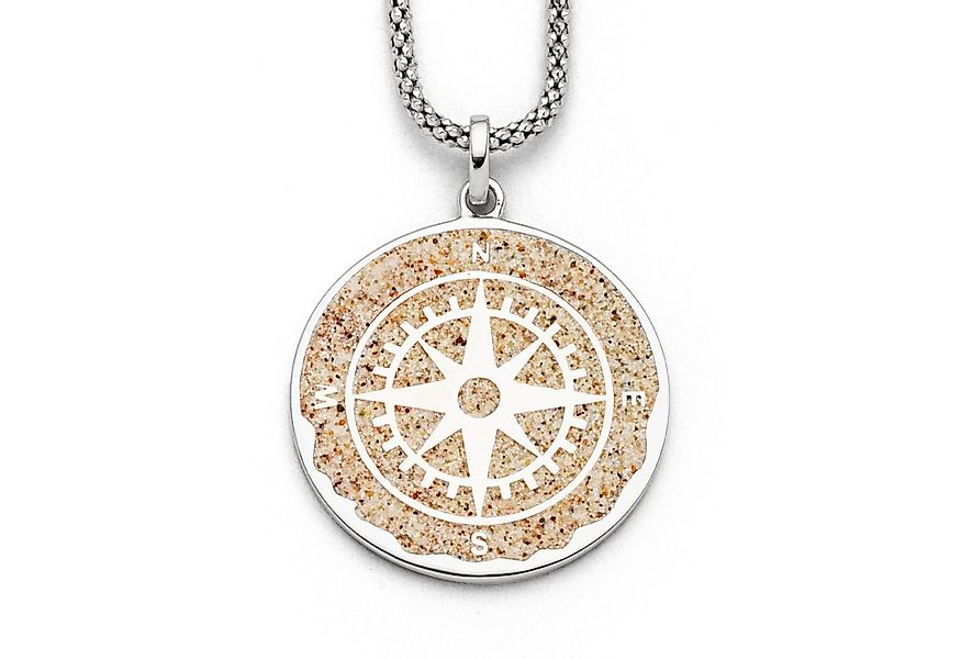 DUR Kettenanhänger Kompassrose P3202, Ø 25 mm – Maritimer Anhänger aus 925e günstig online kaufen