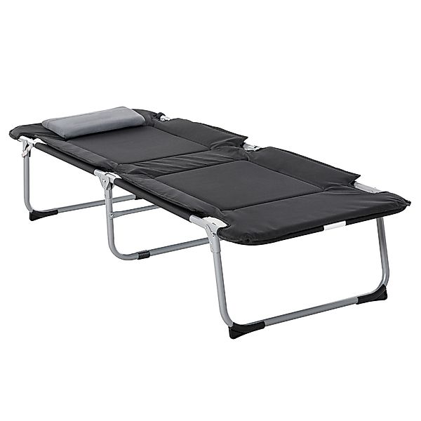 Outsunny Feldbett Stahl Oxford Schaumstoff SchwarzSilber 183L x 66B x 33H c günstig online kaufen