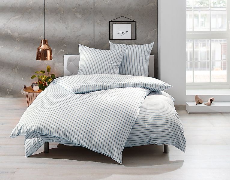 BETTWAESCHE-MIT-STIL Bettwäsche Mako Satin Bettwäsche Streifen günstig online kaufen